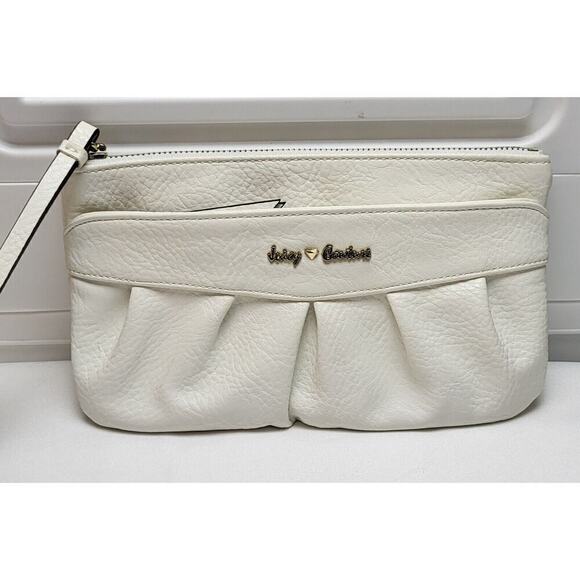 Juicy Couture Cream Pebbled Wristlet Purse Organizer - Picture 8 of 8